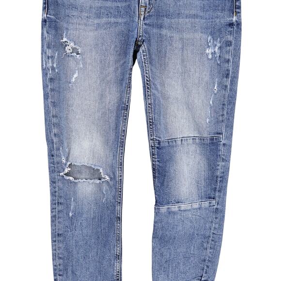 L.O.G.G Mid-Rise Distressed Utility Raw Hem Denim Jeans Medium Wash Size 26 - Picture 5 of 8